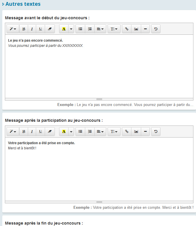 Textes du jeu-concours